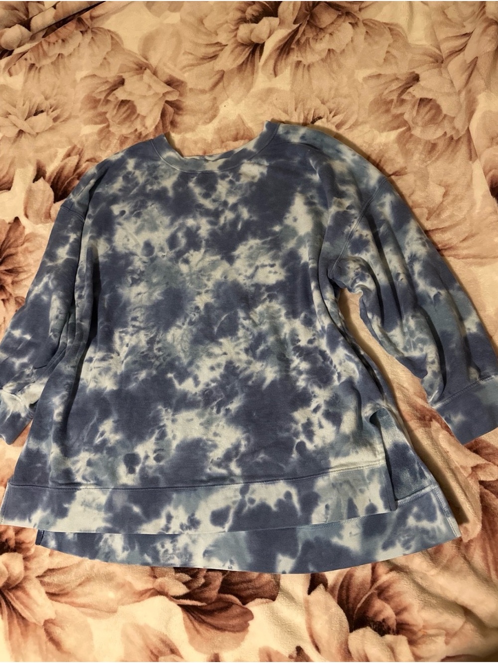 Style & Co. Blue Tie-Dye Crewneck Sweatshirt